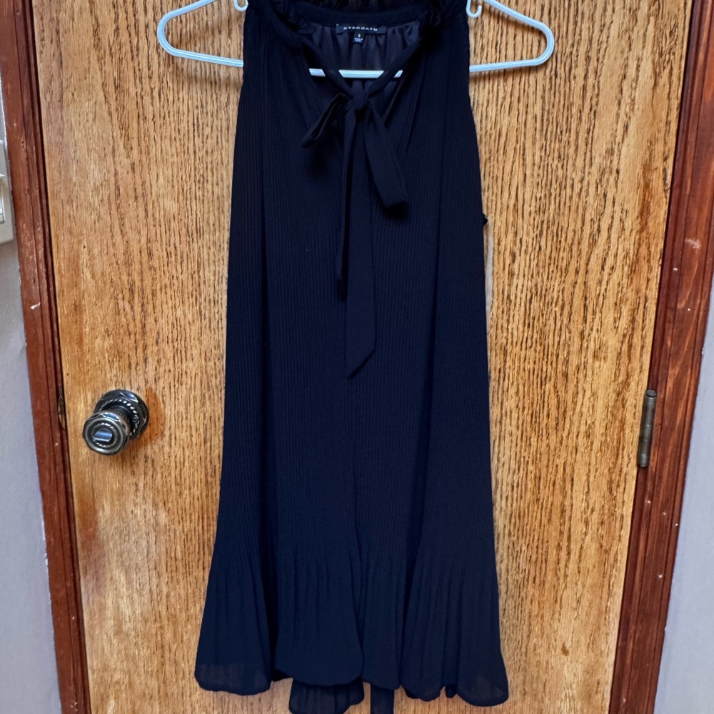 Staccato Black Ruffled Dress